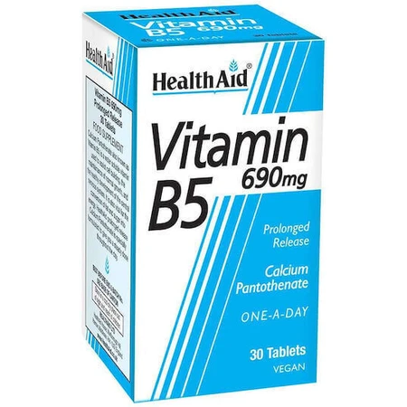 Health Aid Вітамін В5 Вітамін для здоров'я нервової системи 690 мг 30 таблеток: ціни та характеристики