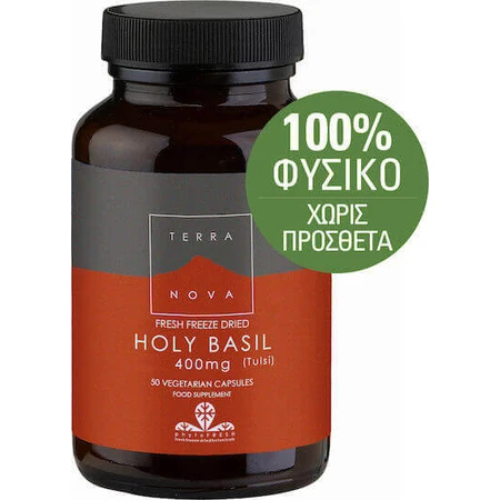 TerraNova Holy Basil 400mg Anxiety Supplement 50 растительных капсул: цены и характеристики