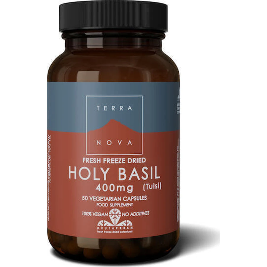 TerraNova Holy Basil 400mg Anxiety Supplement 50 растительных капсул: цены и характеристики