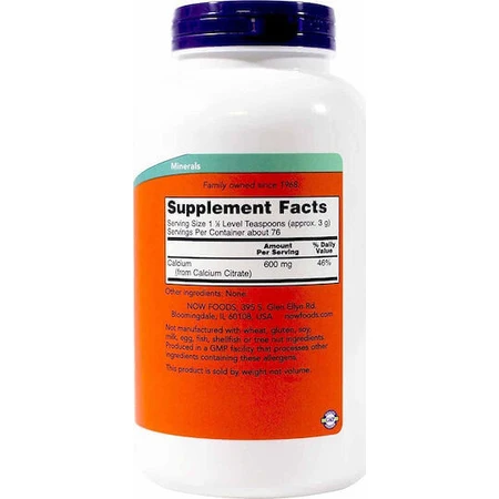 Now Foods Calci Цитрат кальцію в чистому порошку 226,7 г: ціни та характеристики