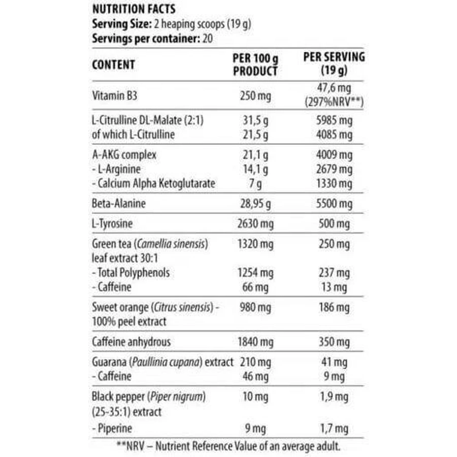 Dorian Yates Blood & Guts Pre Workout Supplement 380гр Slim Refine: цены и характеристики