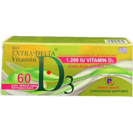 Medichrom Bio Extra Delta Vitamin D3 Вітамін для зміцнення імунної системи та здоров'я яєць 1200iu 60 таблеток: ціни та характеристики