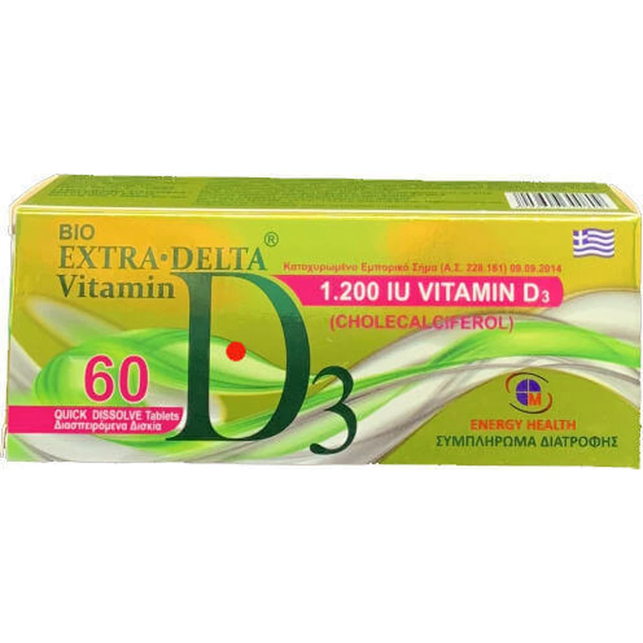 Medichrom Bio Extra Delta Vitamin D3 Вітамін для зміцнення імунної системи та здоров'я яєць 1200iu 60 таблеток: ціни та характеристики