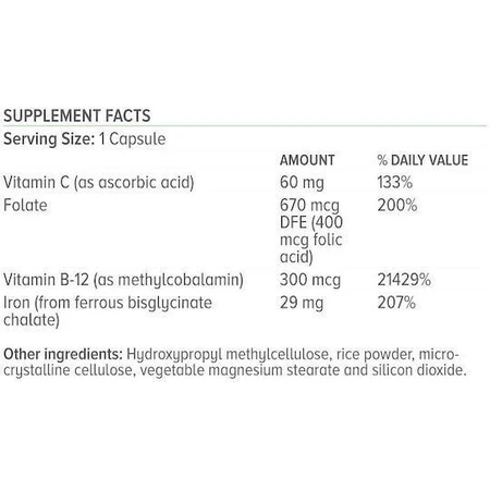 Natural Vitamins Chelated Iron Chelate Formula 50 капсул: цены и характеристики