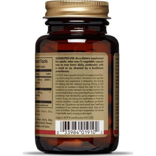 Solgar No-Flush Niacin 500mg Пищевая добавка Special 50 растительных капсул