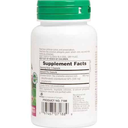 Nature's Plus Herbal Actives Green Tea 60 растительных капсул: цены и характеристики