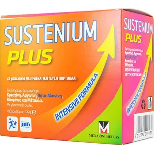 Menarini Sustenium Plus Мультивитамины для энергии и укрепления иммунной системы Апельсин 22 пакетика