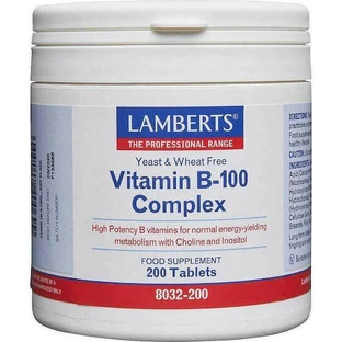 Lamberts Vitamin B-100 Вітамінний комплекс для зміцнення енергії, імунітету та нервової системи 200 таблеток