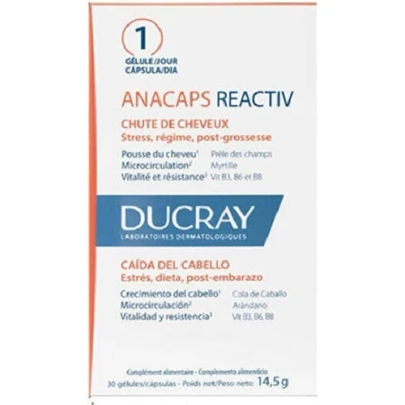 Спеціальна харчова добавка Ducray Anacaps Reactiv 2 x 15 капсул: ціни та характеристики