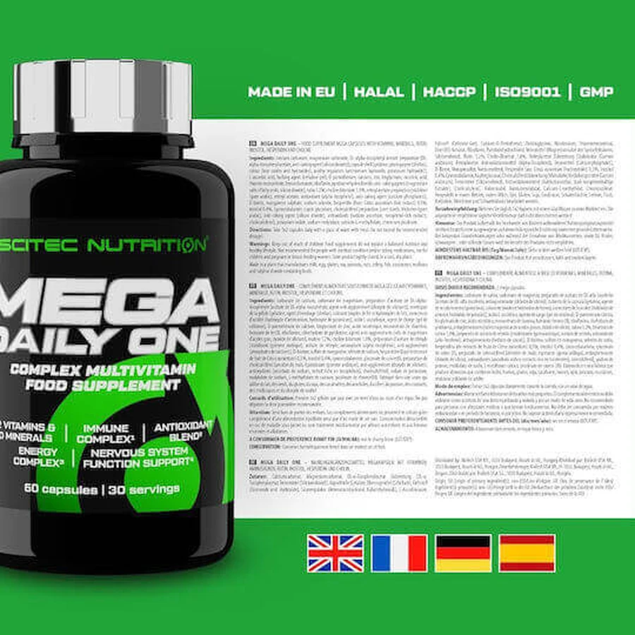 Scitec Nutrition Mega Daily One Multivitamin для поддержки энергии, иммунной и нервной систем 60 капс: цены и характеристики