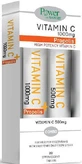 Power Of Nature Vitamin C Витамин C 1000 мг Прополис 20 шипучих таблеток и Витамин C 500 мг 20 шипучих таблеток для укрепления иммунной системы, кожи и антиоксидантного действия 1000 мг Апельсин