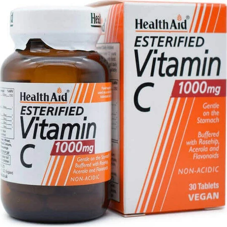 Health Aid Естерифікований вітамін С Вітамін для зміцнення імунної системи, шкіри та антиоксидантної дії 1000 мг 30 х 1 таблетка: ціни та характеристики