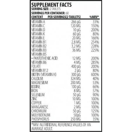 True Nutrition Енергетичний мультивітамін 120 таблеток: ціни та характеристики