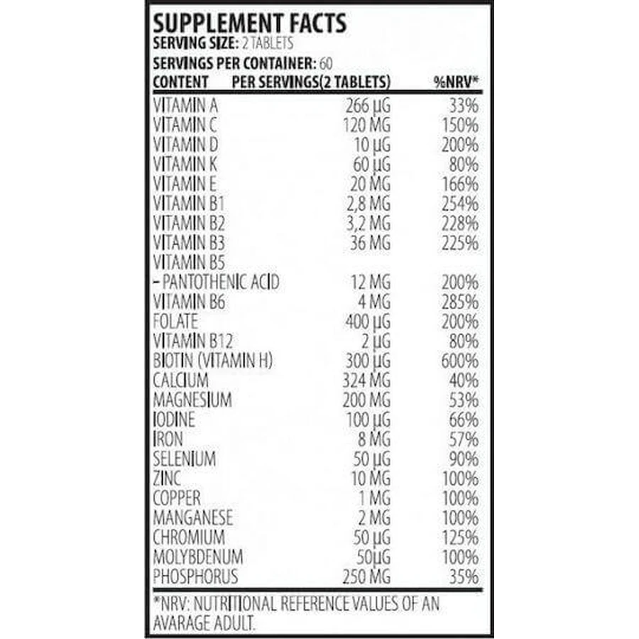 True Nutrition Енергетичний мультивітамін 120 таблеток: ціни та характеристики