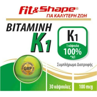 Fit & Shape Vitamin K1 Яєчний вітамін для здоров'я 100 мг 30 капс.