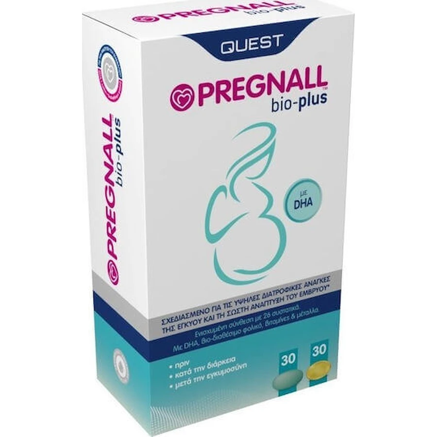 Quest Pregnall Bio Plus добавка для вагітних 30 табл. 30 капс.: ціни та характеристики