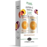 Power Of Nature Ester C & Vitamin C 500мг Вітамін для зміцнення імунітету, шкіри та антиоксидантної дії 1000мг Апельсиновий персик 40 таб. еф.