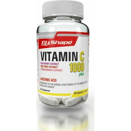 Fit & Shape Vitamin C 1000 plus Вітамін для зміцнення імунітету, шкіри та антиоксидантної дії 60 капс.: ціни та характеристики