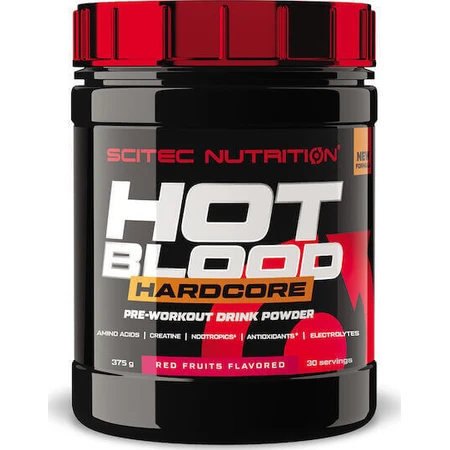 Scitec Nutrition Hot Blood Hardcore Pre Workout Supplement 375gr Red Fruit: цены и характеристики