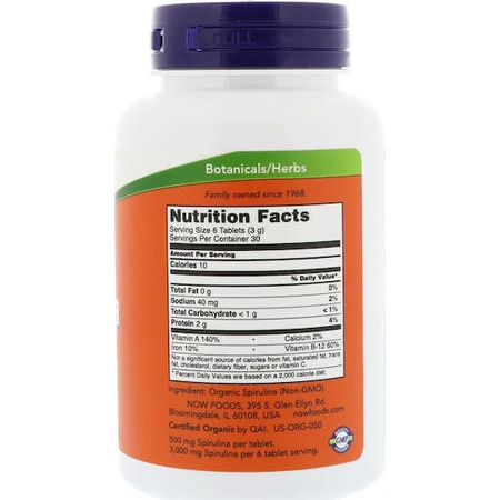 Now Foods Спирулина 500 мг 200 файлов: цены и характеристики