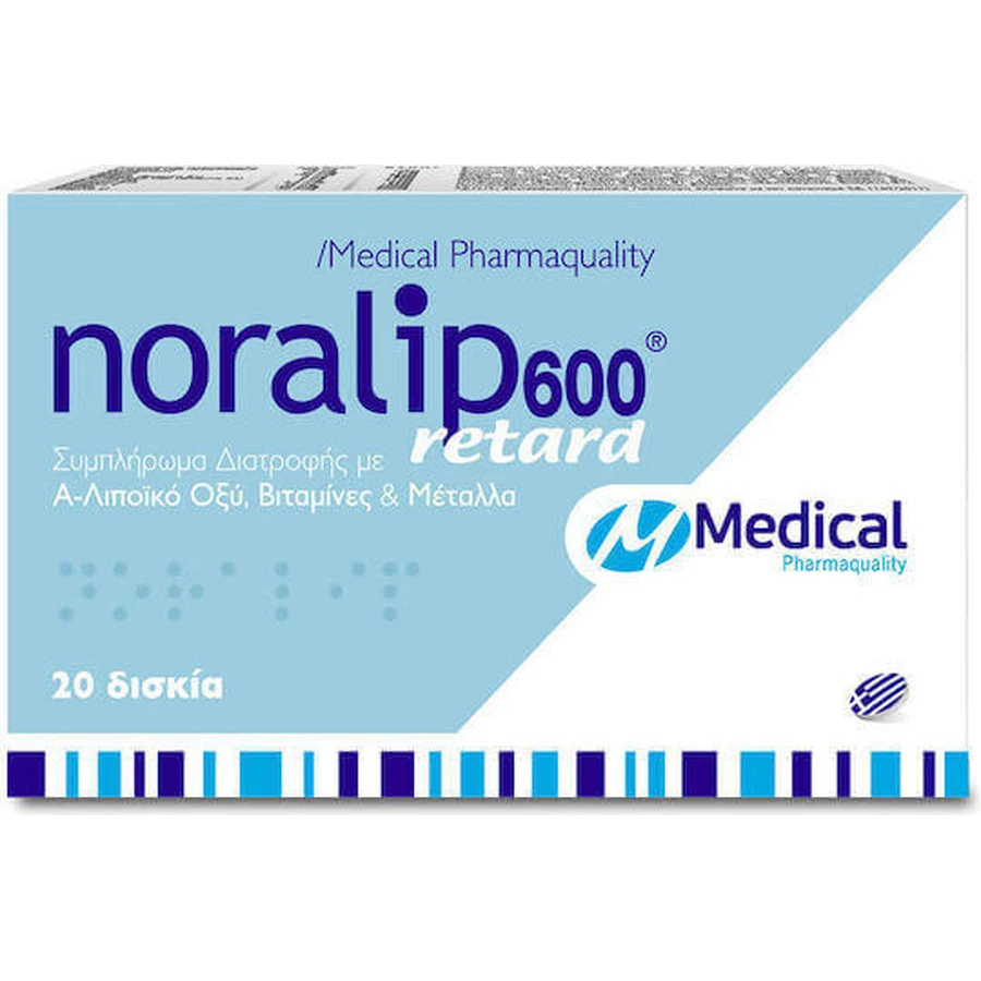 Medical Pharmaquality Noralip 600 Retard Пищевая добавка Special Special 20 табл.: цены и характеристики