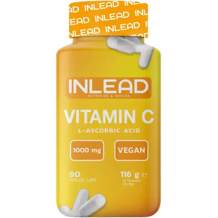 Inlead Nutrition Вітамін С Вітамін для підтримки імунітету, шкіри та антиоксидантної дії 1000 мг 90 рослинних капсул: ціни та характеристики