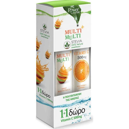 Power Of Nature Multi + Multi зі стевією та вітаміном С Мультивітамін для зміцнення енергії та імунної системи 500мг 44 табл. еф.: ціни та характеристики