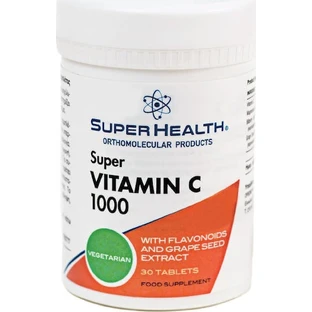 Super Health Vitamin C 1000 Витамин для поддержки иммунитета, кожи и антиоксидантного действия 1000 мг 30 таблеток