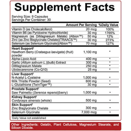 Rich Piana 5% Nutrition Liver And Organ Defender Захисник печінки та органів Спеціальна дієтична добавка 270 капс.: ціни та характеристики
