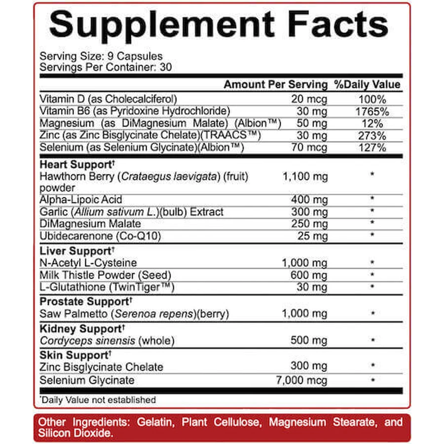 Rich Piana 5% Nutrition Liver And Organ Defender Захисник печінки та органів Спеціальна дієтична добавка 270 капс.: ціни та характеристики