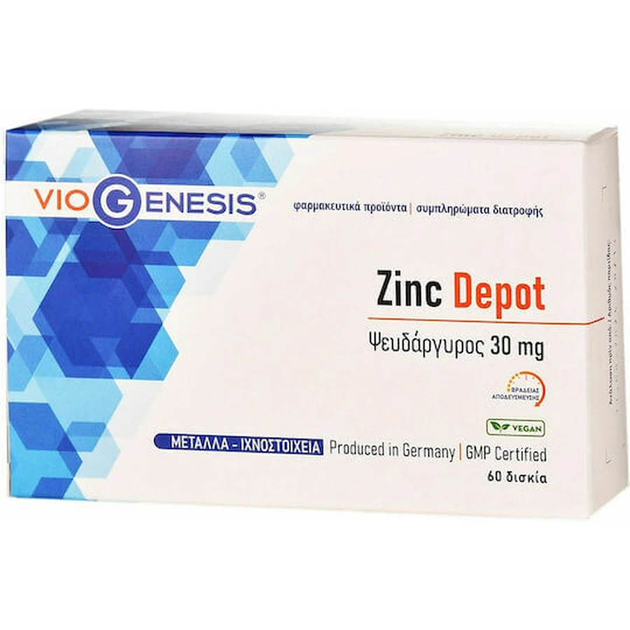 Viogenesis Zinc Depot 30mg 60 Tablets: цены и характеристики