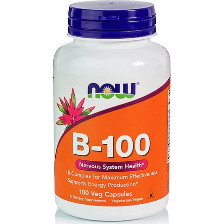 Now Foods B-100 Вітамін для зміцнення енергії, імунітету та нервової системи 100 капс.: ціни та характеристики