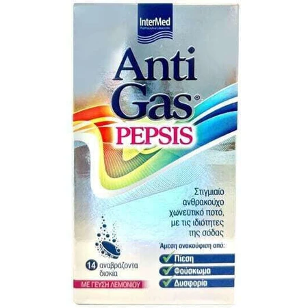 InterMed AntiGas Pepsis Специальная диетическая добавка 14 филе эф Лимон: цены и характеристики