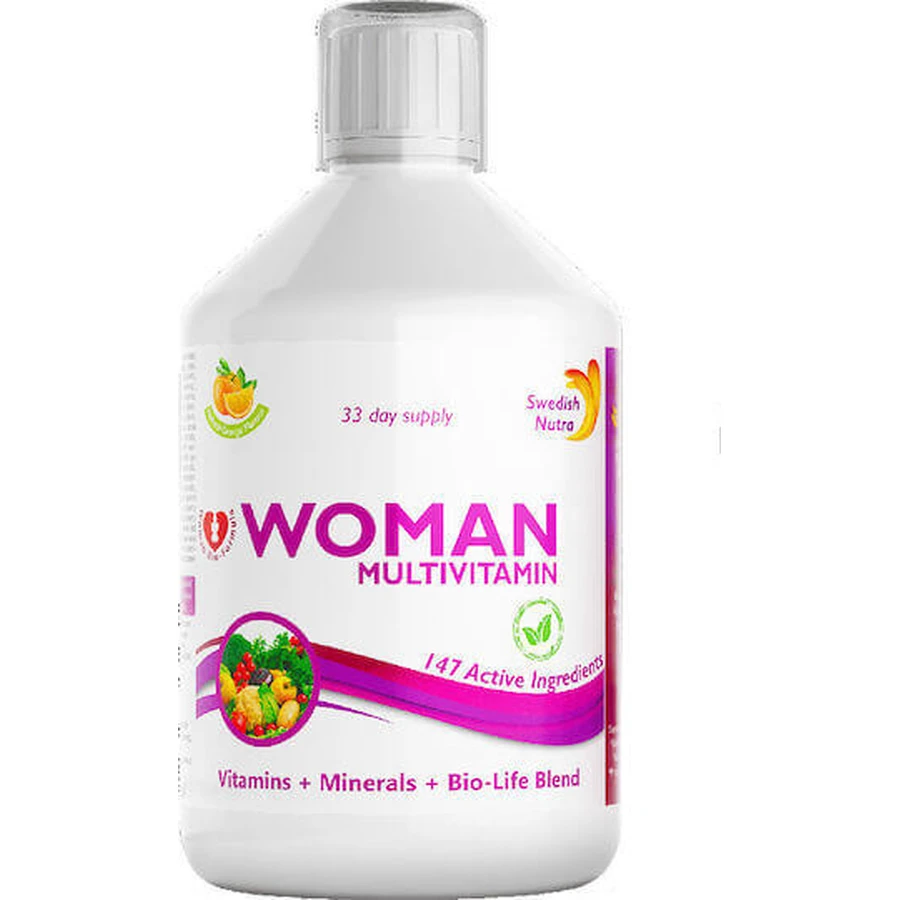 Swedish Nutra Woman-multi Мультивитамины для энергии, укрепления иммунитета и нервной системы Апельсин 500 мл: цены и характеристики