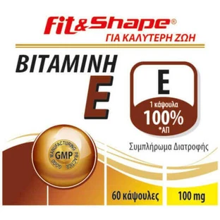 Fit & Shape Вітамін Е Вітамін для шкіри та антиоксидантної дії 100 мг 60 капс.