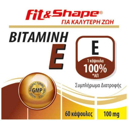 Fit & Shape Вітамін Е Вітамін для шкіри та антиоксидантної дії 100 мг 60 капс.: ціни та характеристики