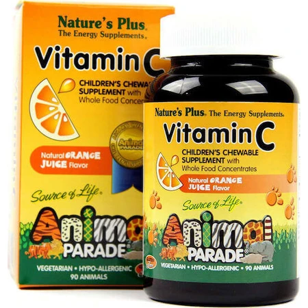 Nature's Plus Вітамін С для підтримки імунітету, шкіри та антиоксидантної дії апельсин 90 жувальних таблеток: ціни та характеристики