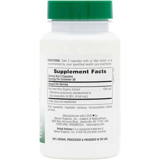 Nature's Plus Herbal Actives Red Yeast Rice 1200mg Dietary Supplement Special 60 растительных капсул