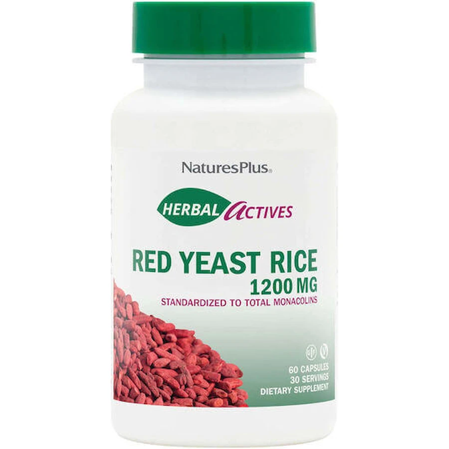 Nature's Plus Herbal Actives Red Yeast Rice 1200mg Dietary Supplement Special 60 растительных капсул: цены и характеристики