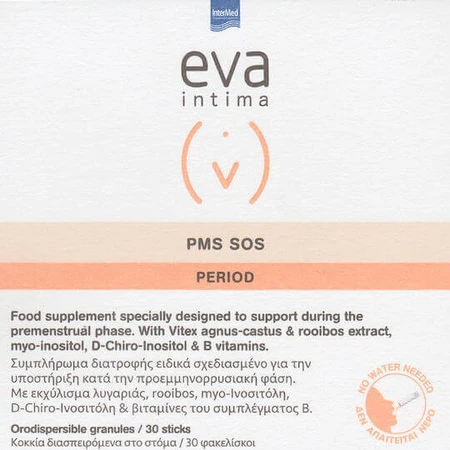 Eva Intima Pms SOS Пищевая добавка для поддержки предменструального периода 30 пакетиков: цены и характеристики