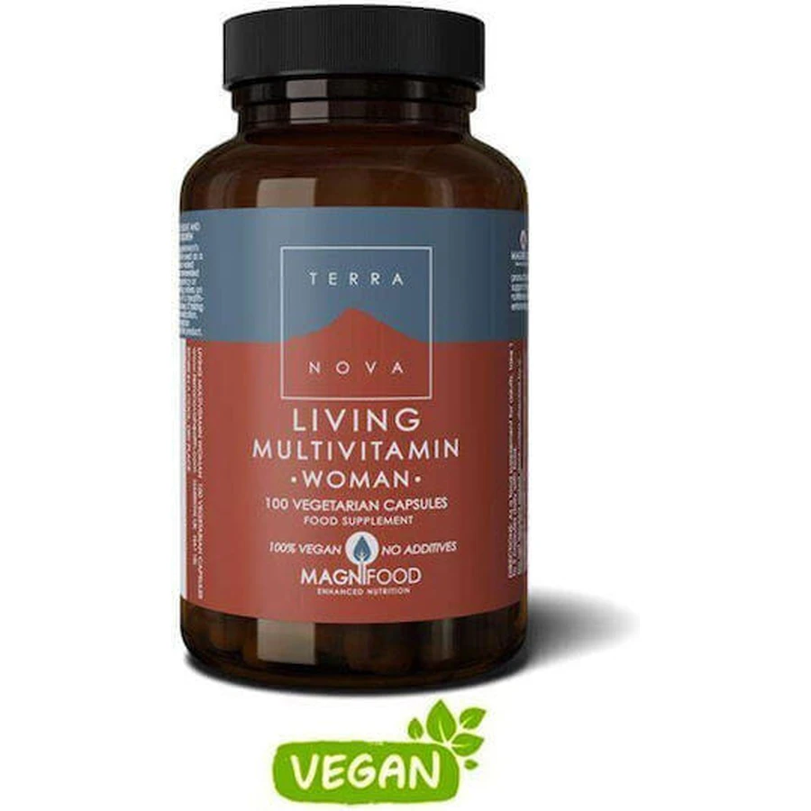 TerraNova Living Multivitamin Мультивітамінний комплекс для жінок для енергії, волосся та шкіри 100 рослинних капсул: ціни та характеристики