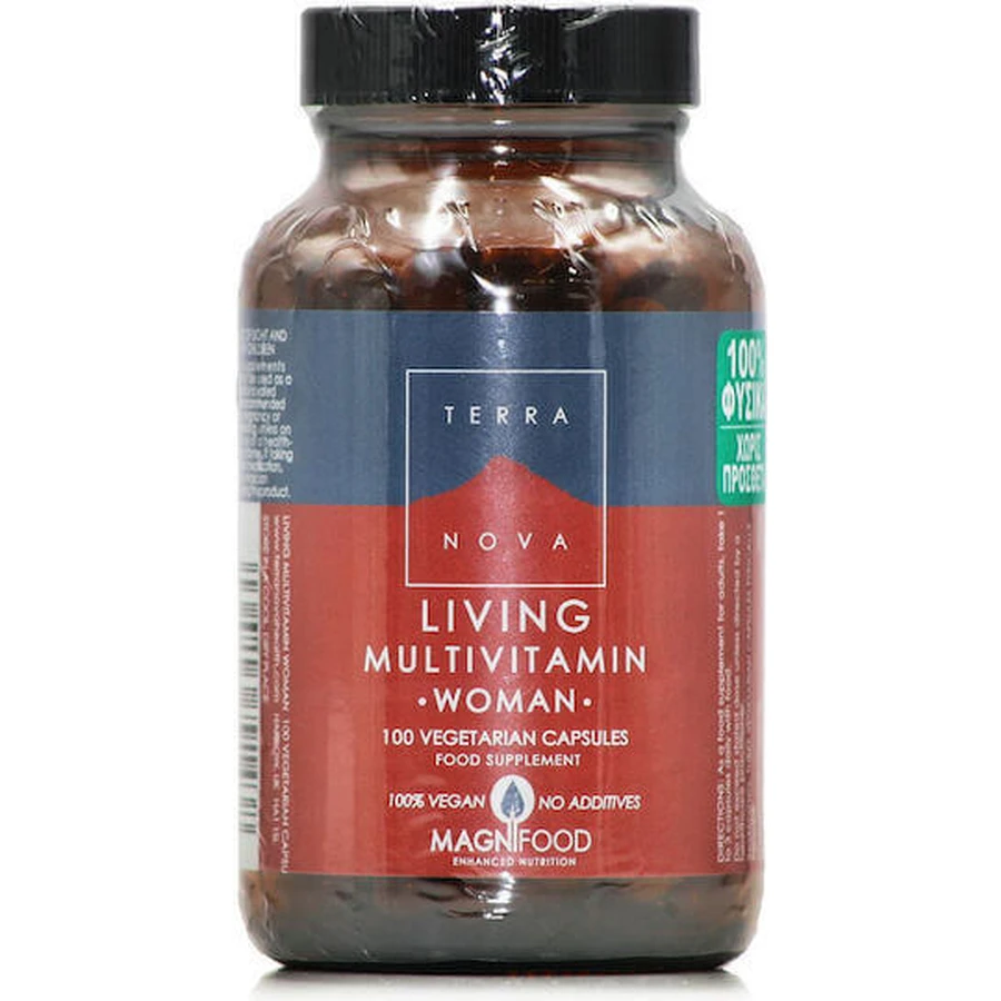 TerraNova Living Multivitamin Мультивітамінний комплекс для жінок для енергії, волосся та шкіри 100 рослинних капсул: ціни та характеристики
