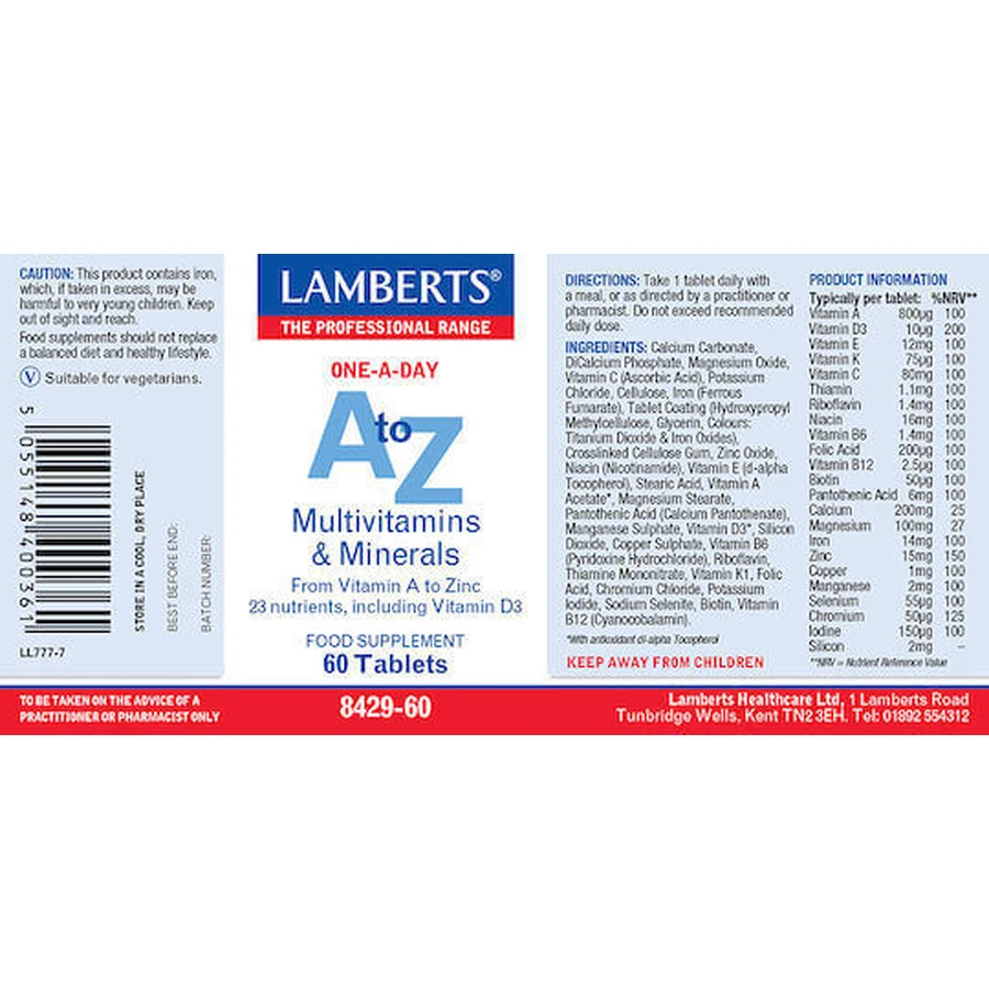 Lamberts A to Z Multivitamins Мультивітаміни Мультивітамін для енергії 60 таблеток: ціни та характеристики