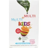 Полівітамінний мультивітамінний комплекс Power Of Nature Multi Kids зі стевією для зміцнення енергії та імунітету Полуниця 30 жувальних таблеток