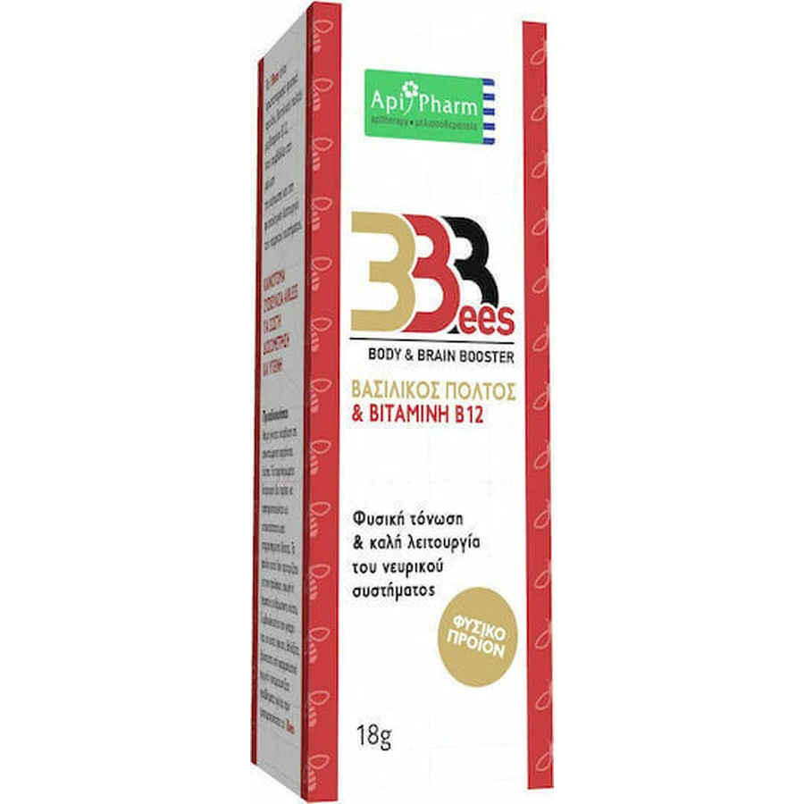 Apipharm 3Bees Body & Brain Booster Вітамін з маточним молочком та вітаміном В12 для здоров'я нервів: ціни та характеристики
