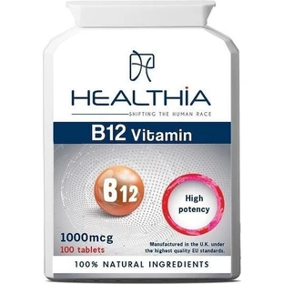 Healthia Β12 Vitamin Вітамін для здоров'я нервової системи 1000мкг 100 таблеток