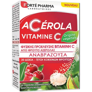 Forte Pharma Acerola Витамин для укрепления иммунной системы, кожи и антиоксидантного действия 120 мг красных фруктов 20 табл. eff