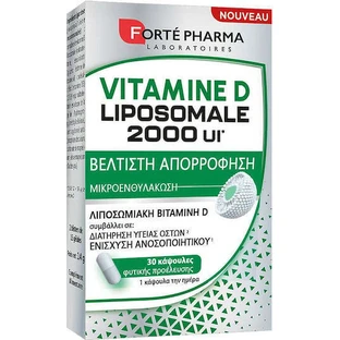 Forte Pharma Липосомальный витамин D для укрепления иммунной системы и здоровья яиц 2000iu 30 растительных капсул