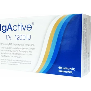 IgActive Vitamin D3 Вітамін для підтримки імунітету та здоров'я я яйцеклітин 1200iu 60 м'яких гелів