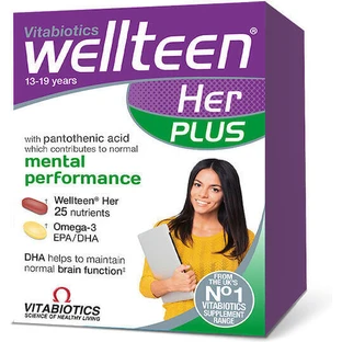Вітабіотики Wellteen Her Plus Добавка для пам'яті 28 таблеток 28 м'яких гелів